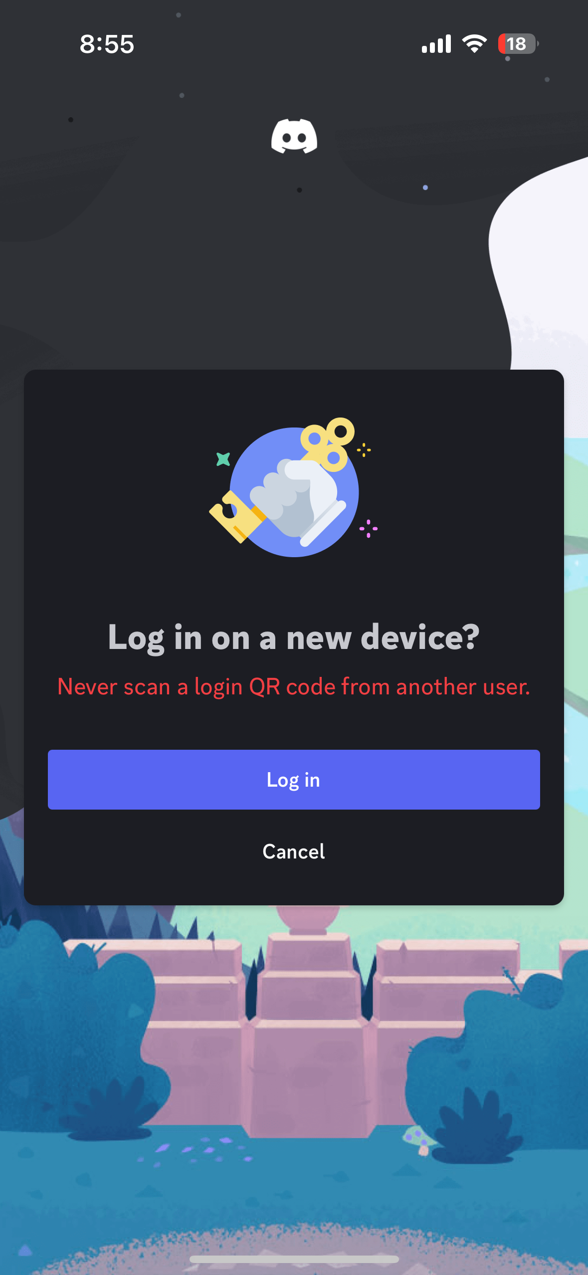 discord qr code login confirm